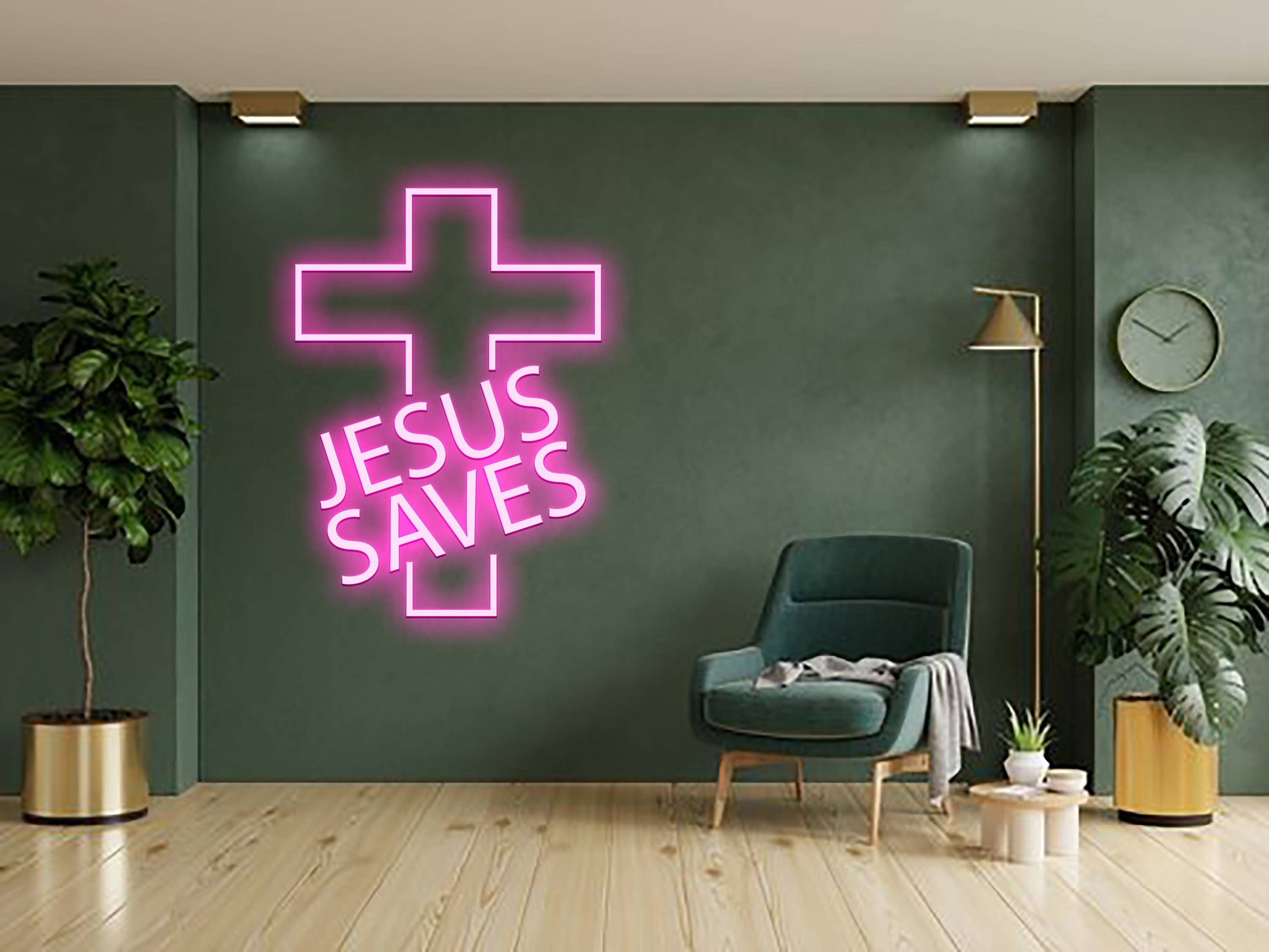 Jesus Saves Neon Sign Cross Jesus LED sign