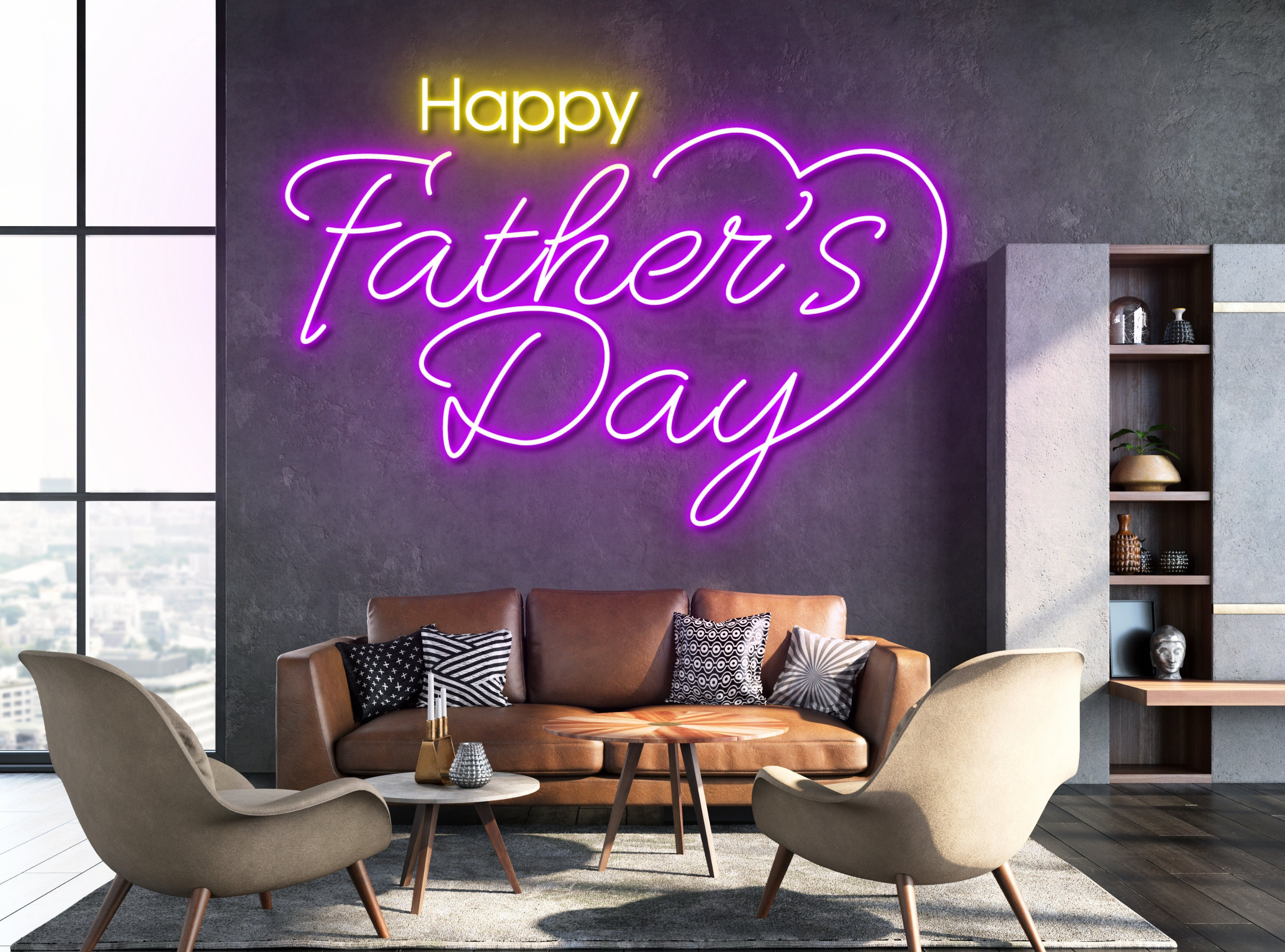 Happy Father's Day Neon Sign Wall Decoration Gift