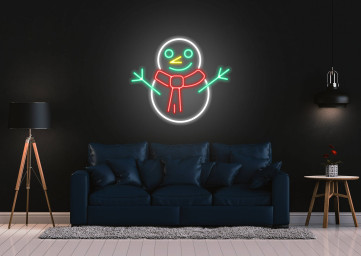 Snowman Neon Sign Christmas Decor