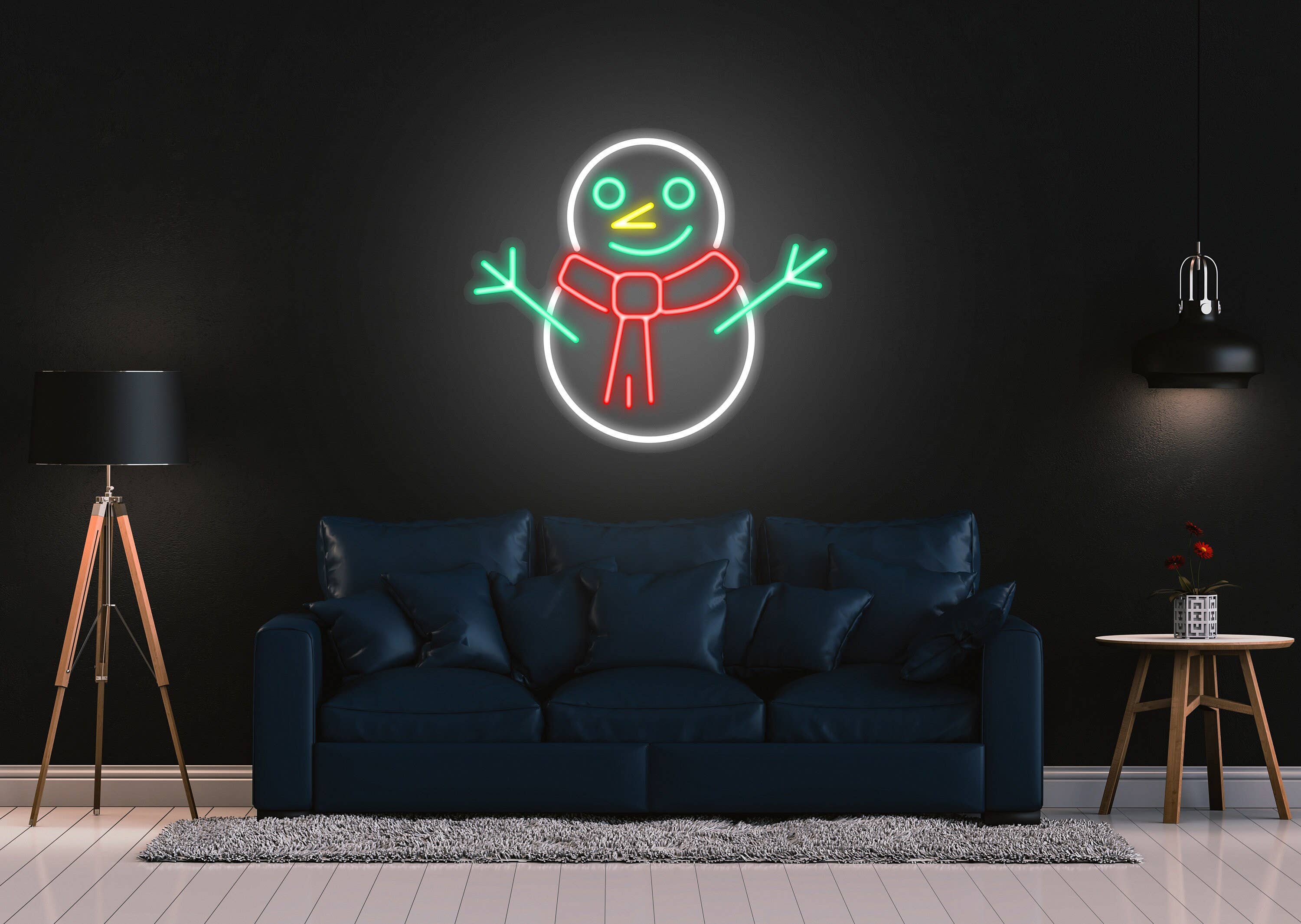 Snowman Neon Sign Christmas Decor