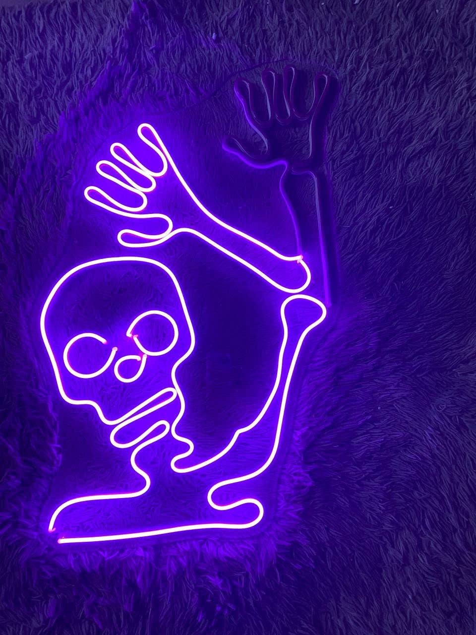 Skeleton Neon Signs Halloween Wall Decor