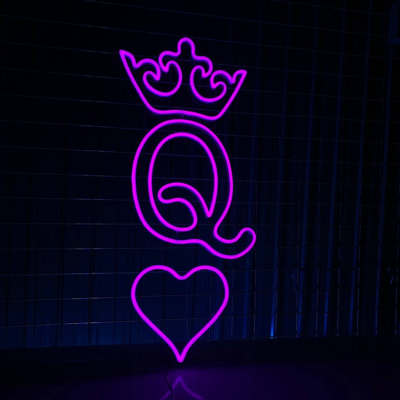 Q of Hearts Led Light Deck Of Cards Neon Sign