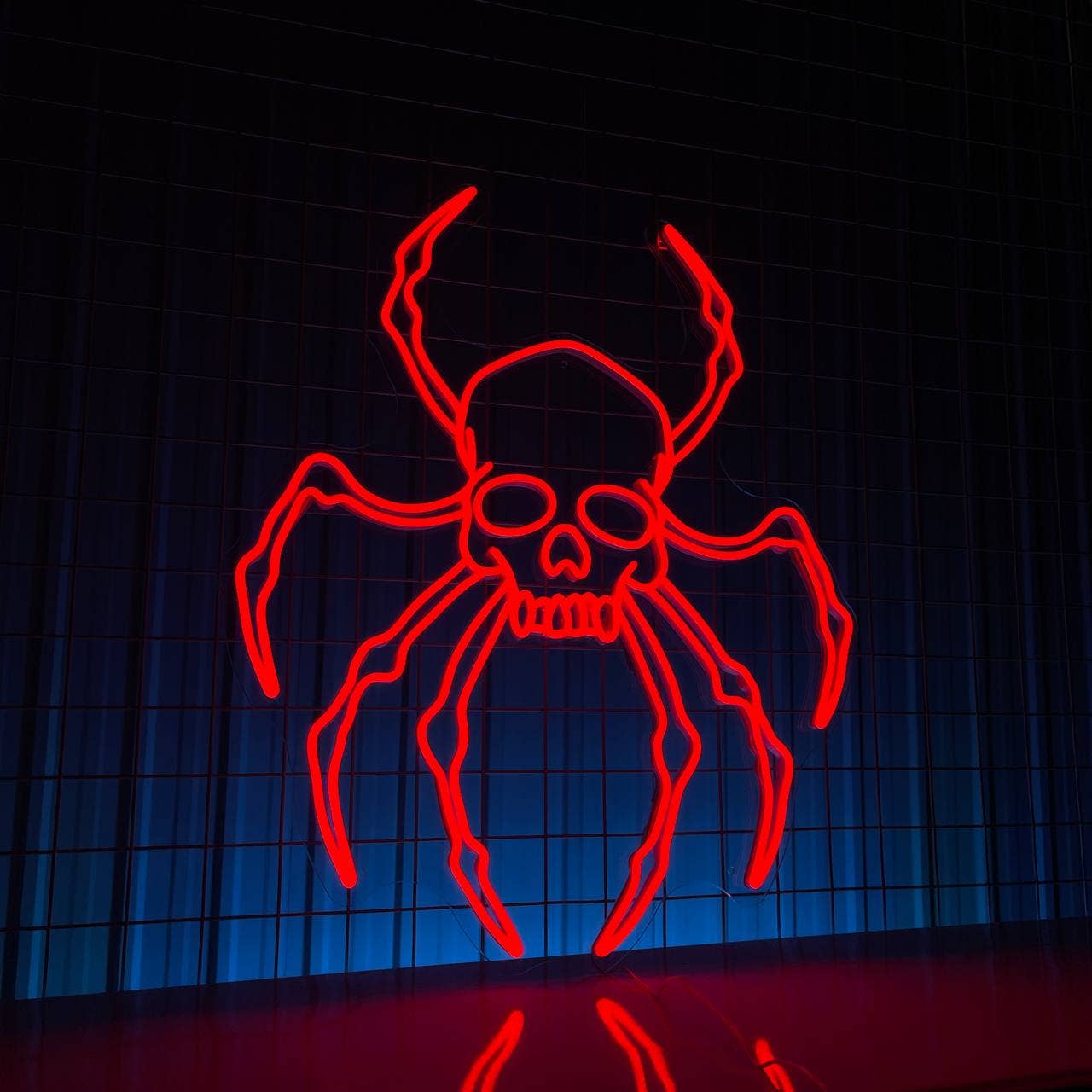 Spider Skull Neon Sign Halloween Party Wall Art Decor