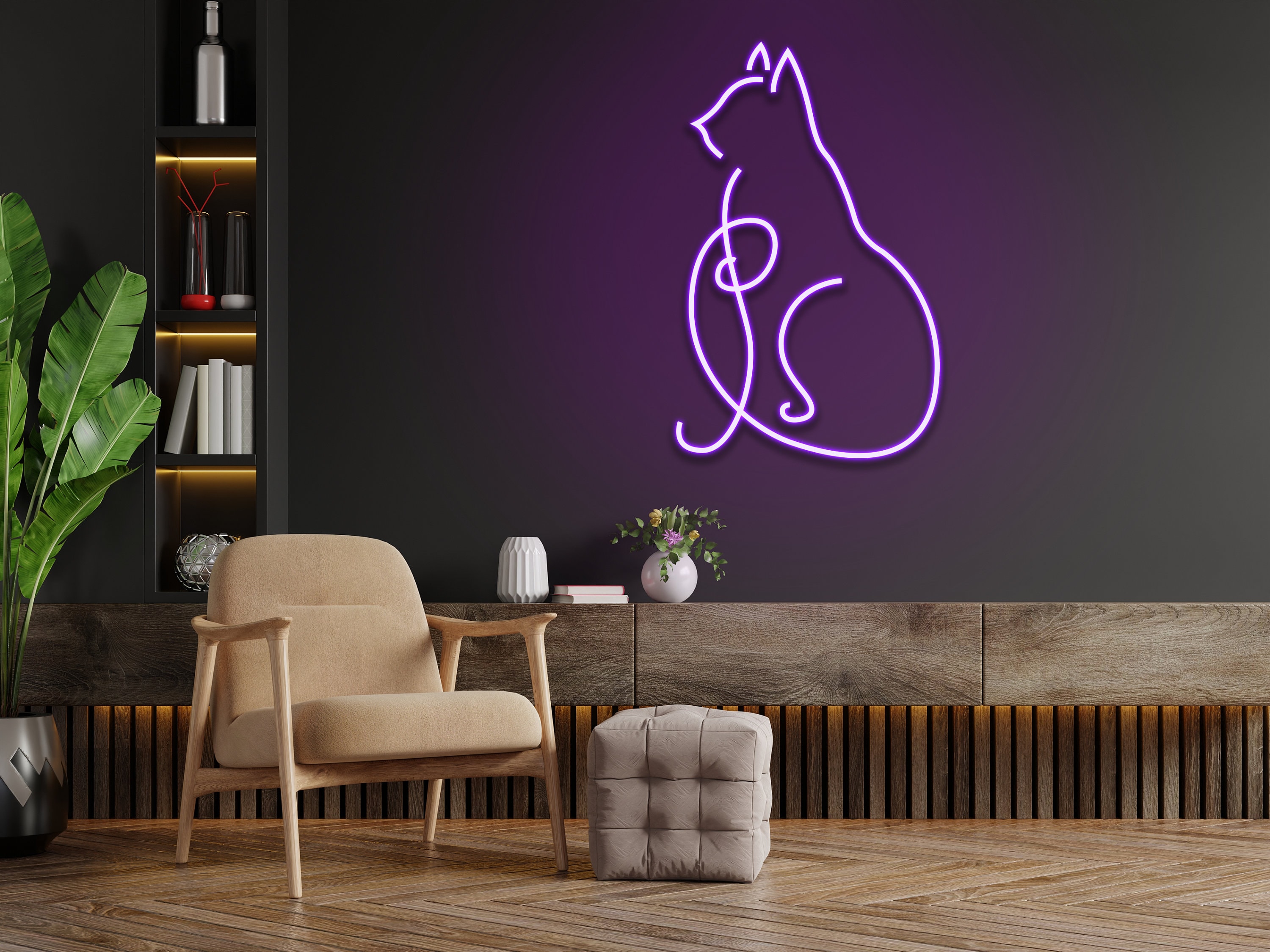 Cat Led Neon Sign Wall Art Decor Gift