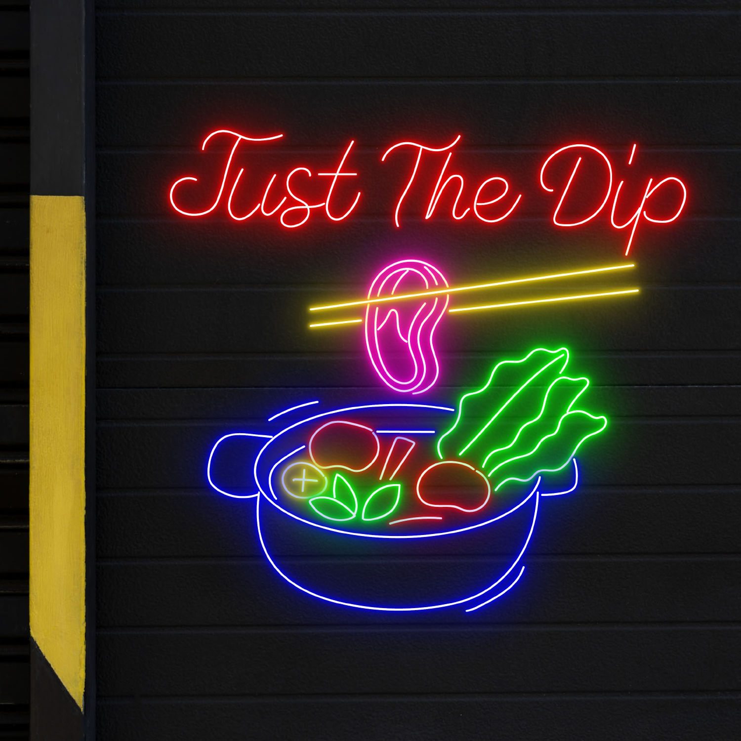 Hotpot Just The Dip Neon Sign Restaurant Wall Art Decor