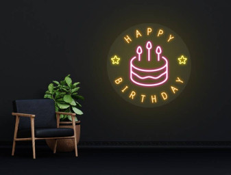 Happy Birthday Neon Sign Birthday Party Long-lasting Decor