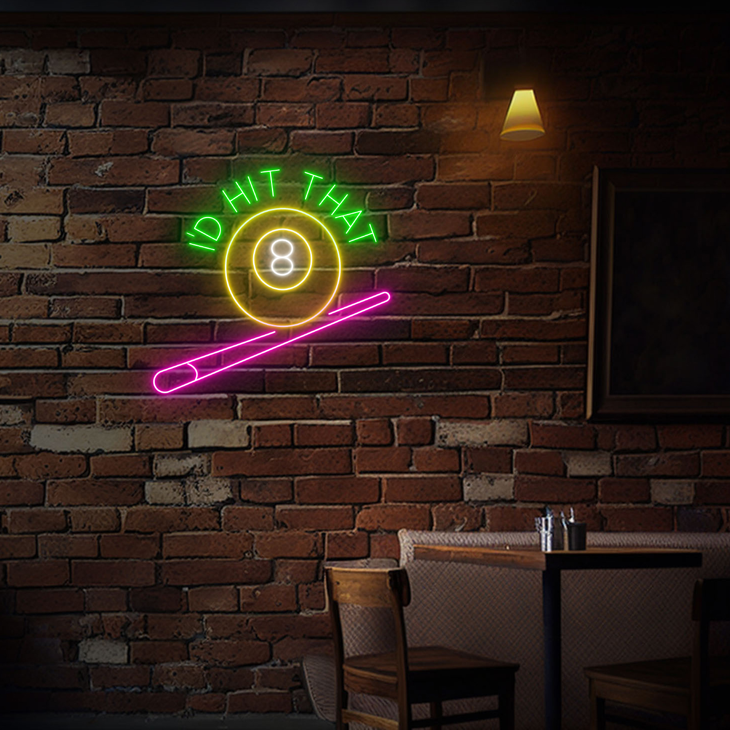 I'd Hit That Neon Sign Billiard Wall Decor