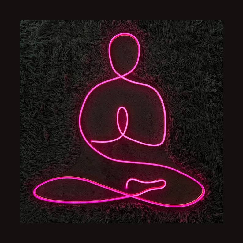 Buddha Statue Neon Sign Meditation Yoga Club Decor