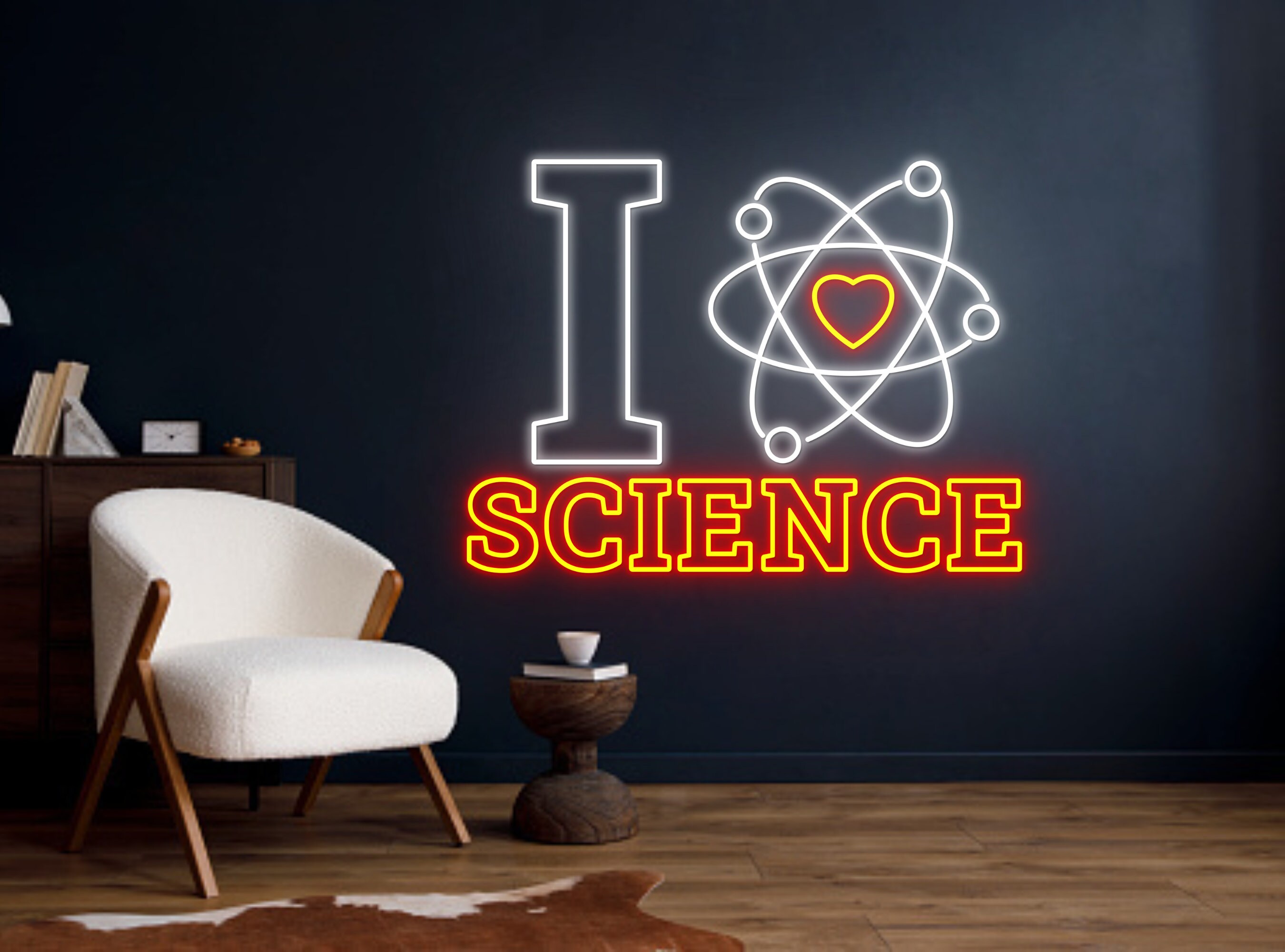 I Love Science Neon Sign Medical Science Logo Sign