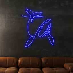 Whale Line Art Neon Sign Wall Decor