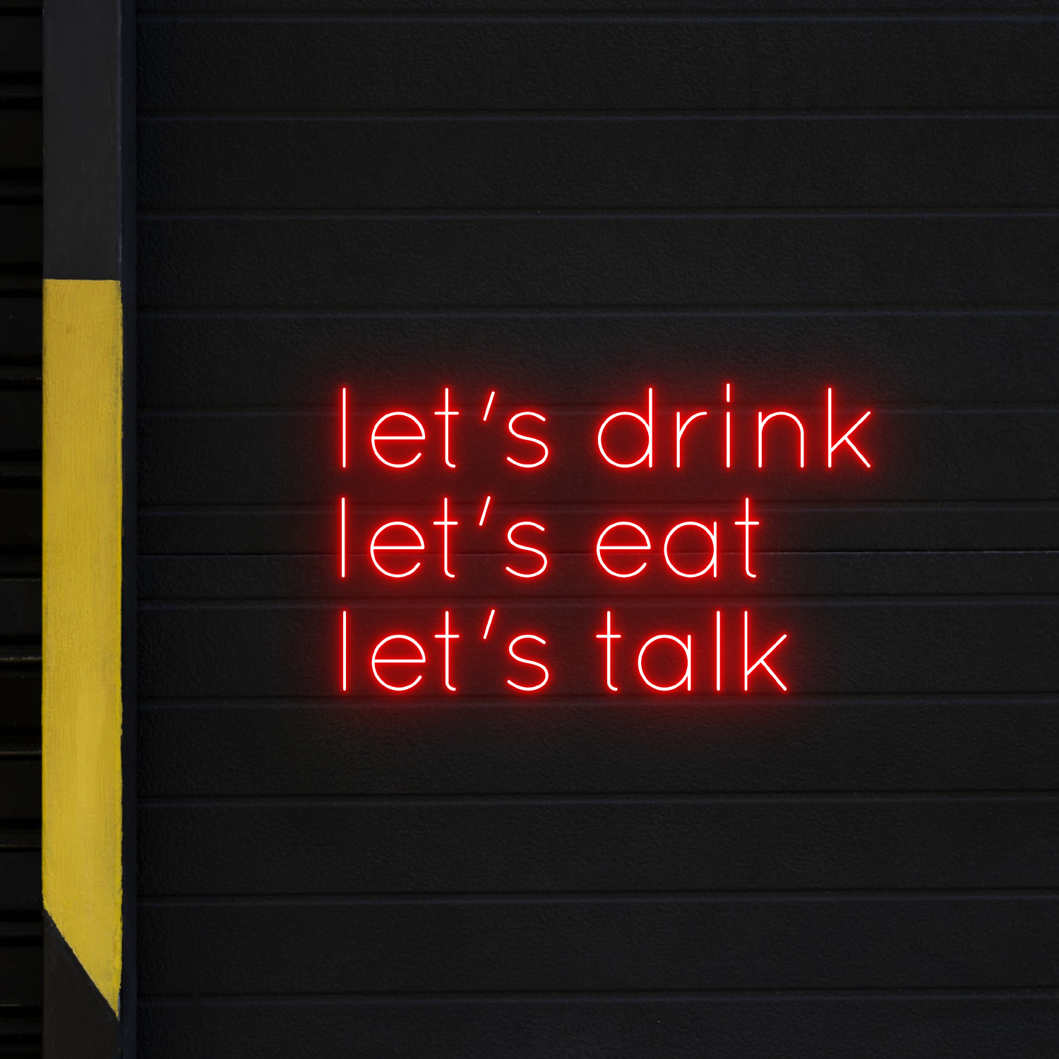 Let's Drink Let's Eat Let's Talk Neon LED Sign Restaurant Wall Art Decor