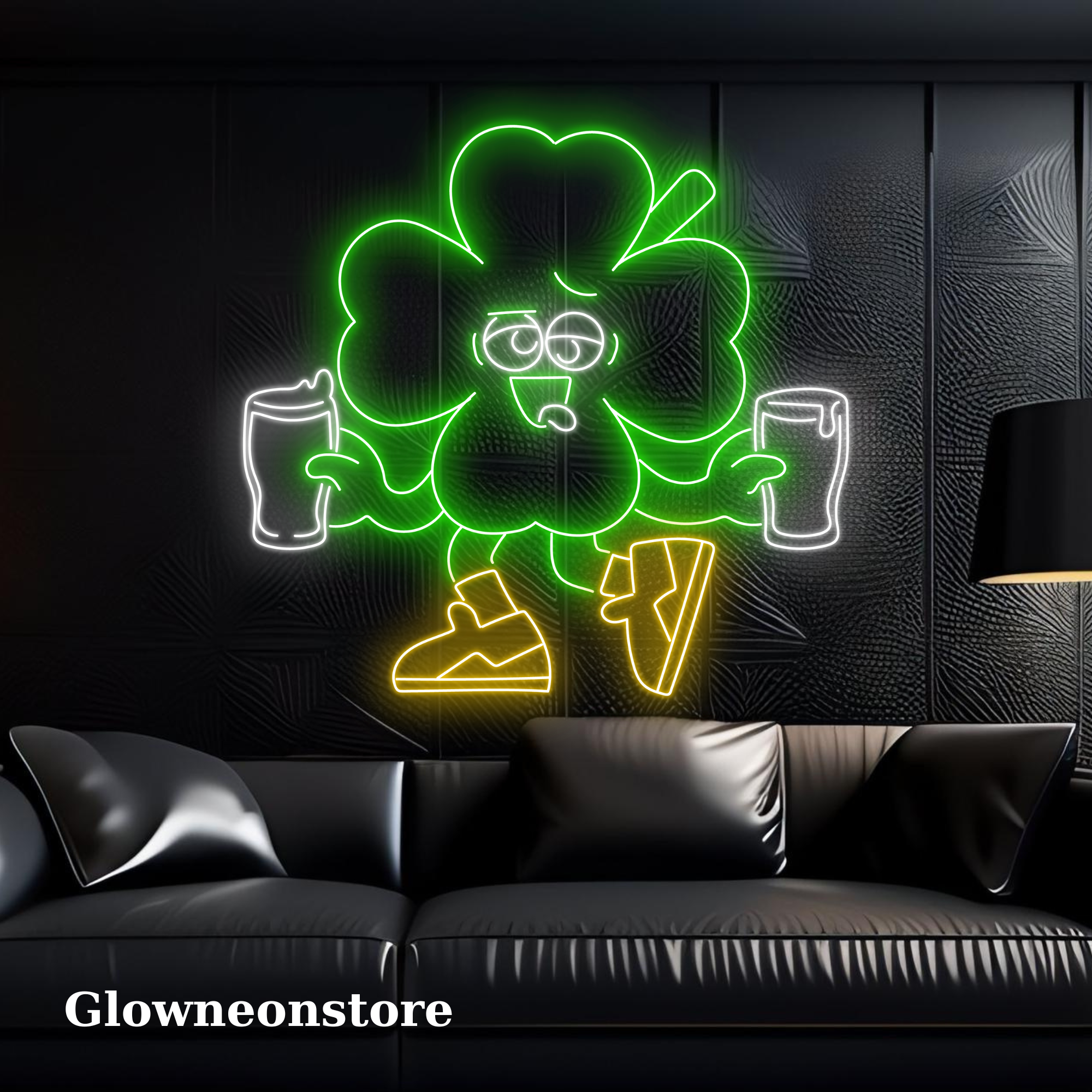 Clover Drunk Beer Neon Clover Patrick's Day Led Light