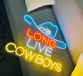 Long Live Cowboys Neon Sign Retro Decor