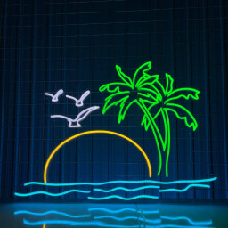 Peaceful Beach Neon Signs Tropical Wall Art Decor