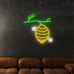 Bee Honeycomb Neon Sign Cute Wall Art Decor