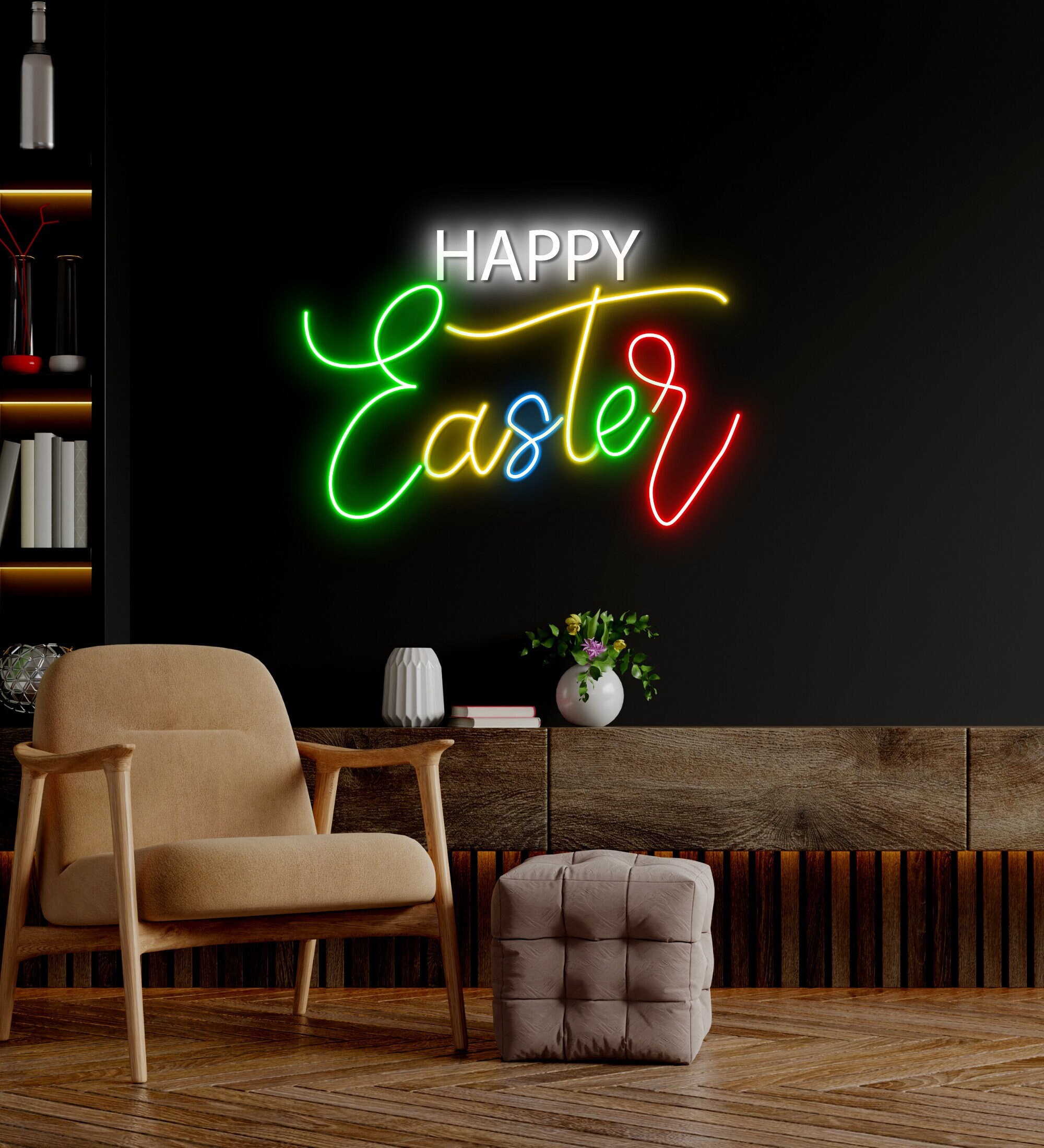 Happy Easter Neon Sign Easter Decor