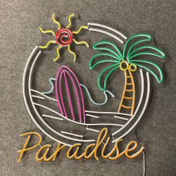 Paradise Beach View Neon Sign Summer Decor