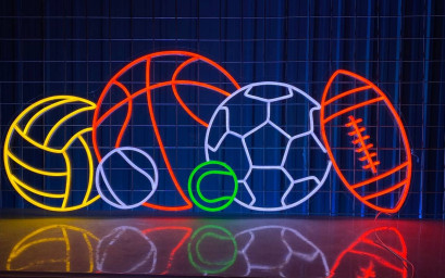 Soccer Ball Neon Sign Basketball Led Ball Sport Led Light