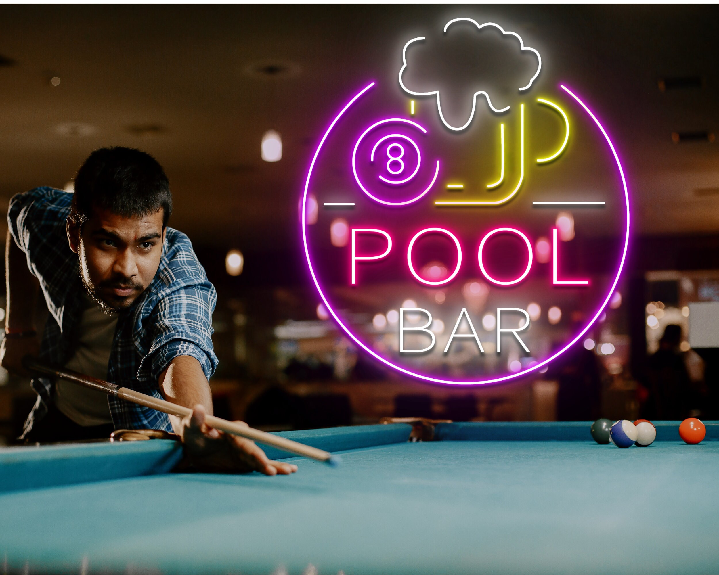 Billiard Pool Bar Neon Sign Custom Neon Sign