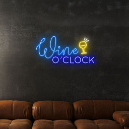 Wine O'clock Neon Sign Bar Wall Decor