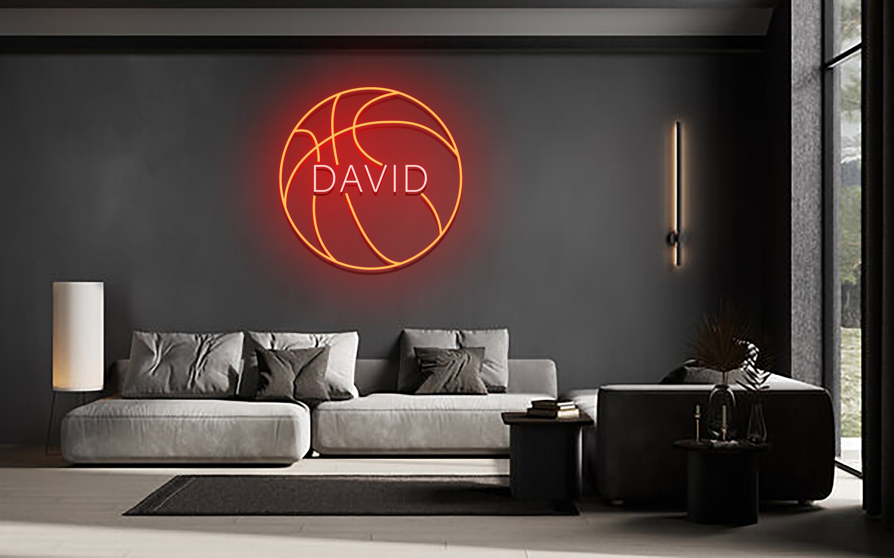 Basketball Ball Name Neon Sign