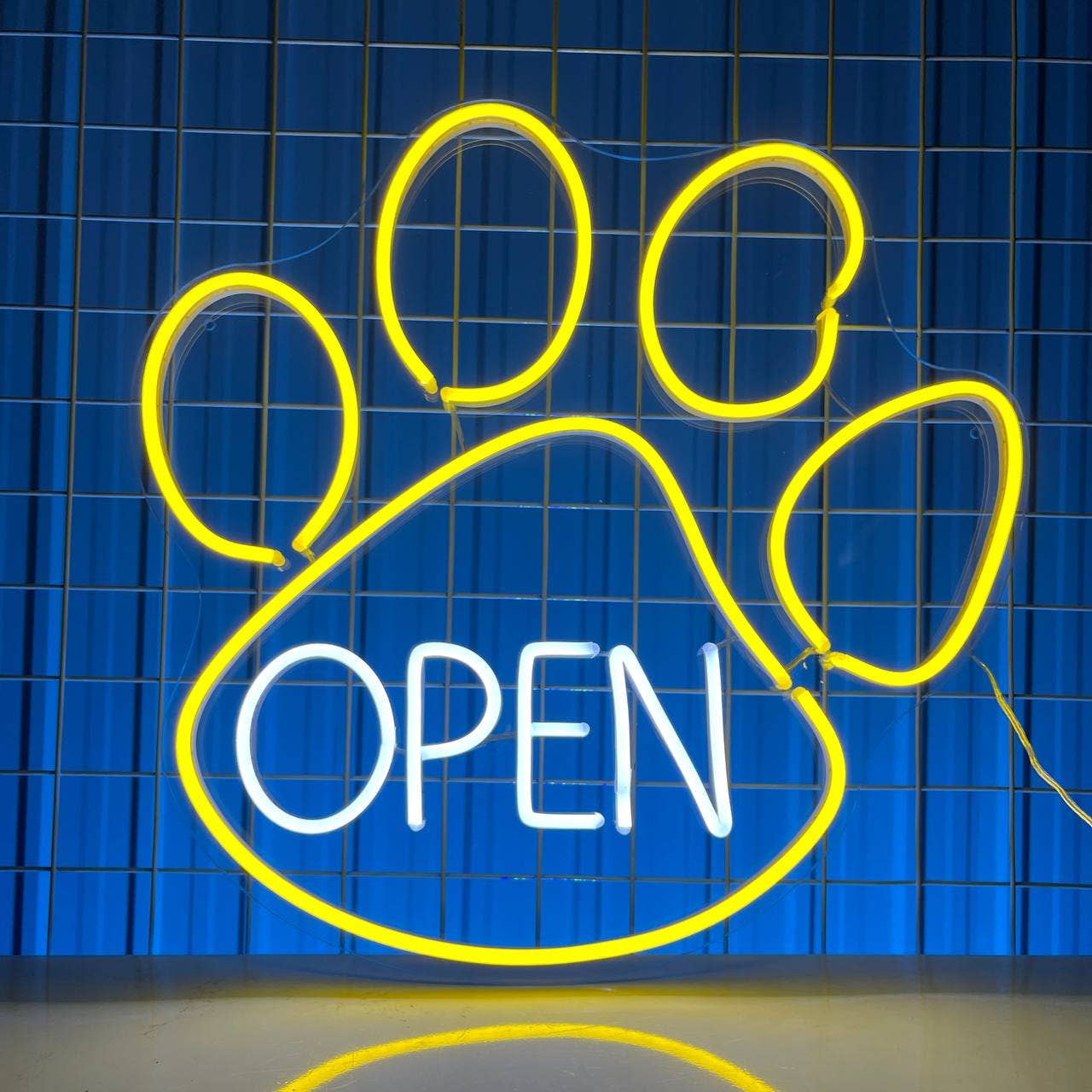 Open Pet Footprint Neon Sign Vet Pet Shop Long-lasting Decor