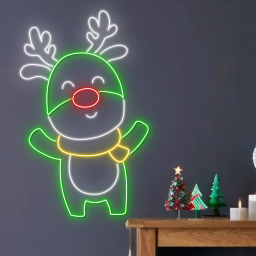 Reindeer Christmas Neon Sign Christmas Party Wall Decor