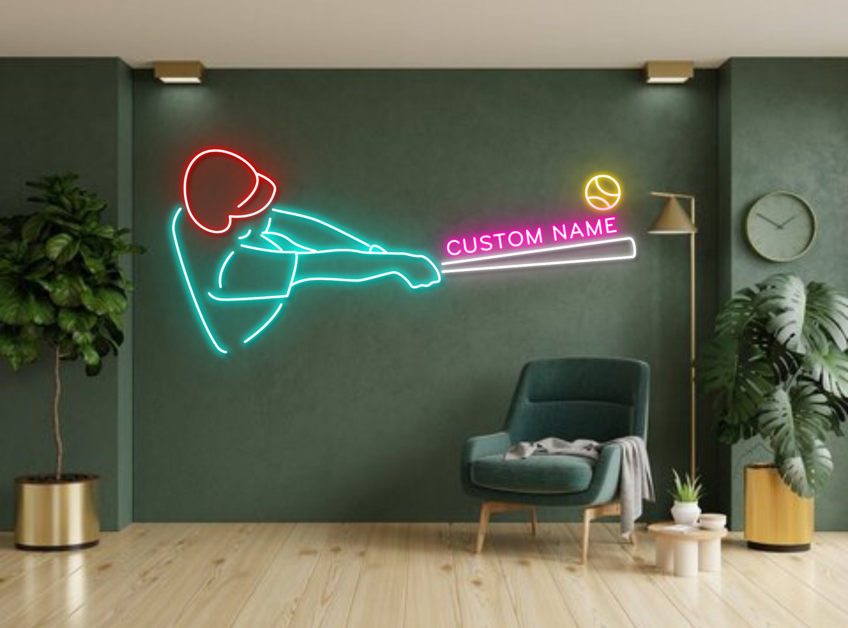 Custom Name Baseball Player Neon Sign