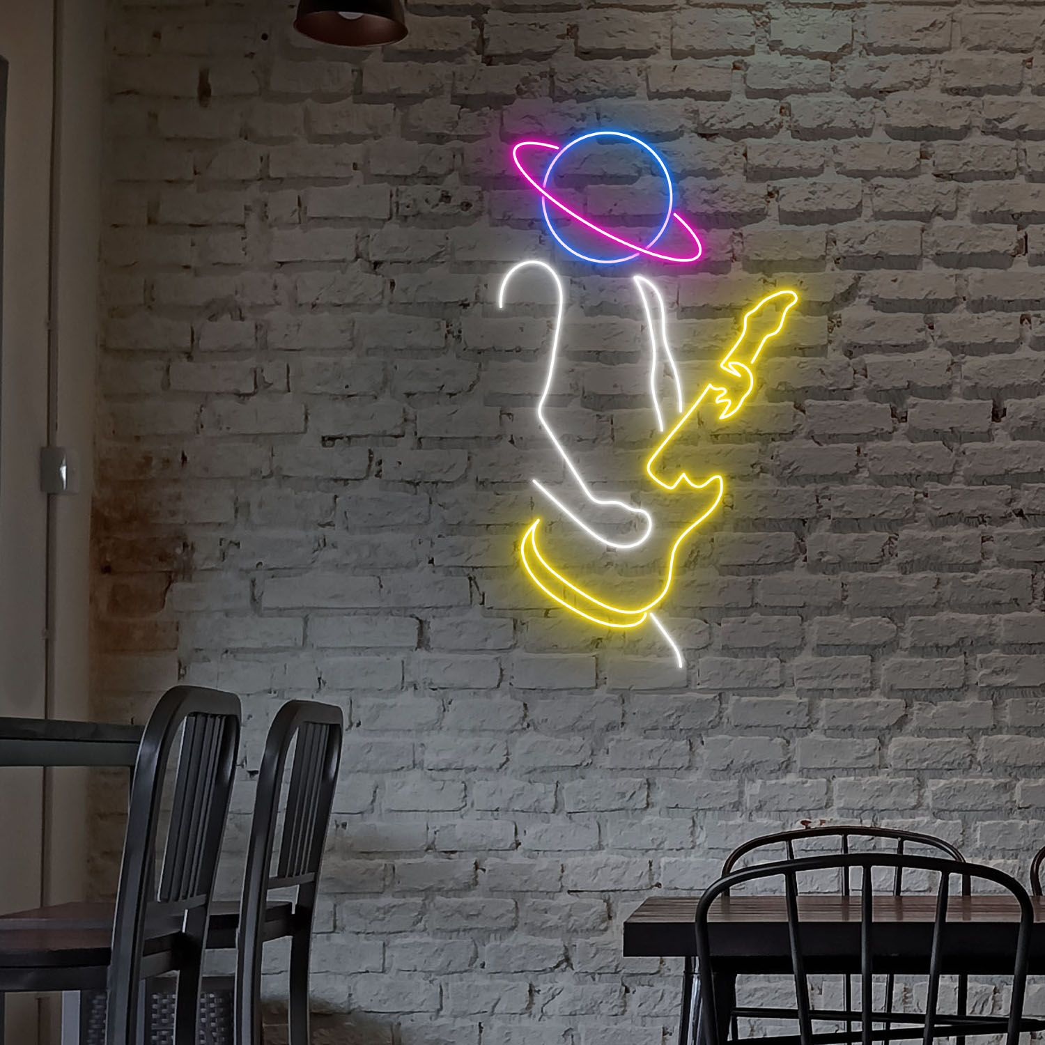 Planet Play Guitar Neon Sign Wall Art Home Decor