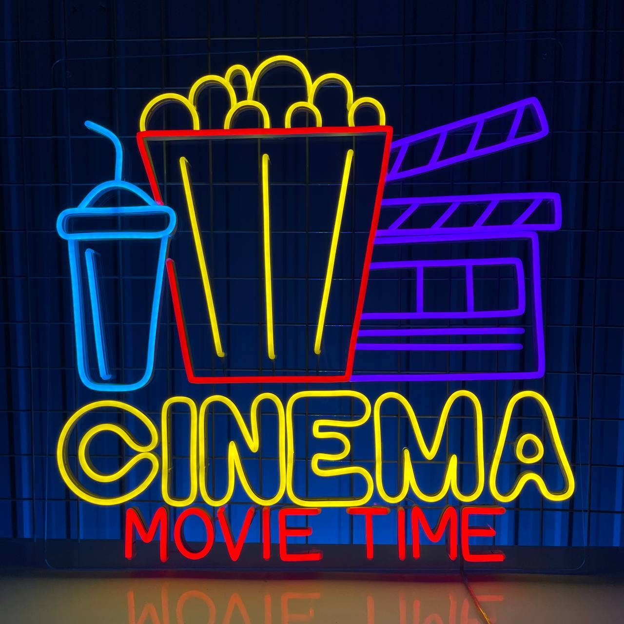 Cinema Movie Time Neon Sign Home &#038; Cinema Decor Led Light