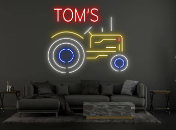 Custom Tractor Farm's Name Neon Sign