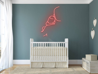 Dad Hugs Baby Line Art Neon Sign