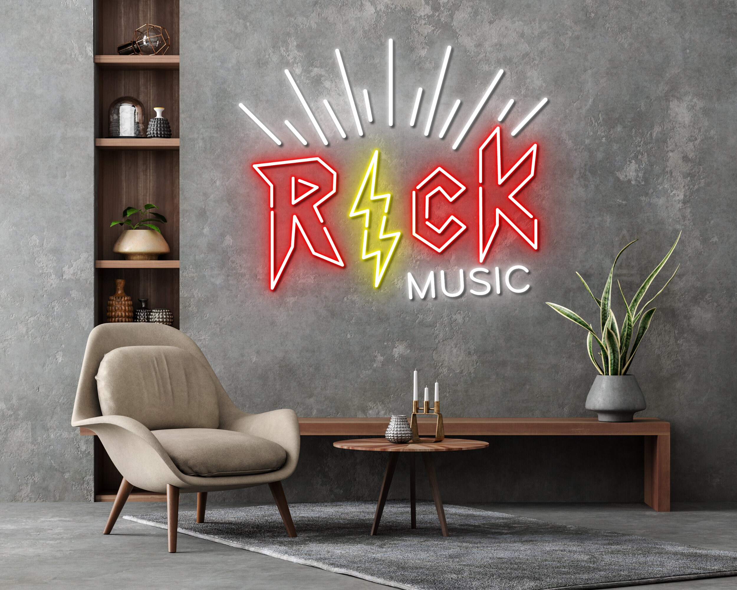 Rock Music Neon Sign