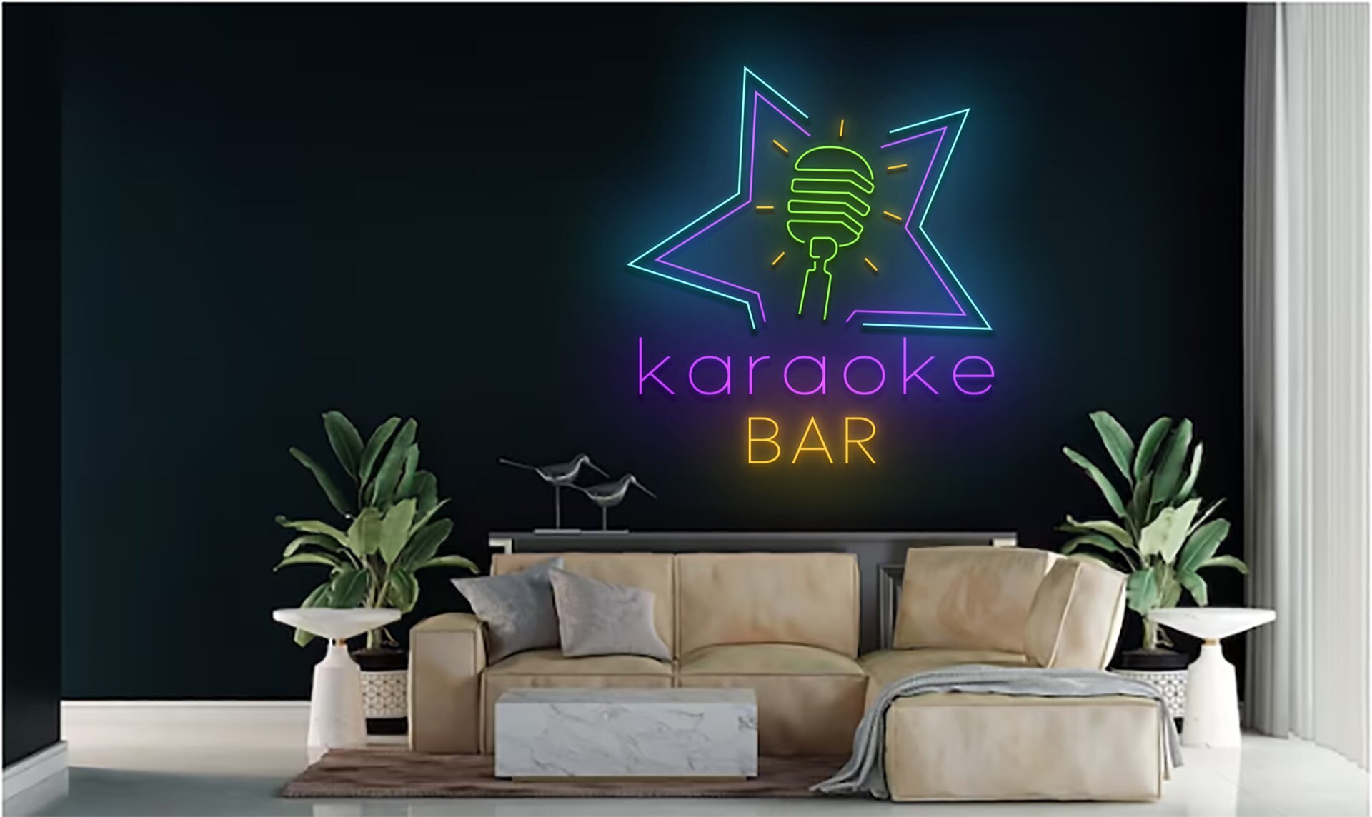 Karaoke Party Night Bar Neon Sign Karaoke Club Neon Sign