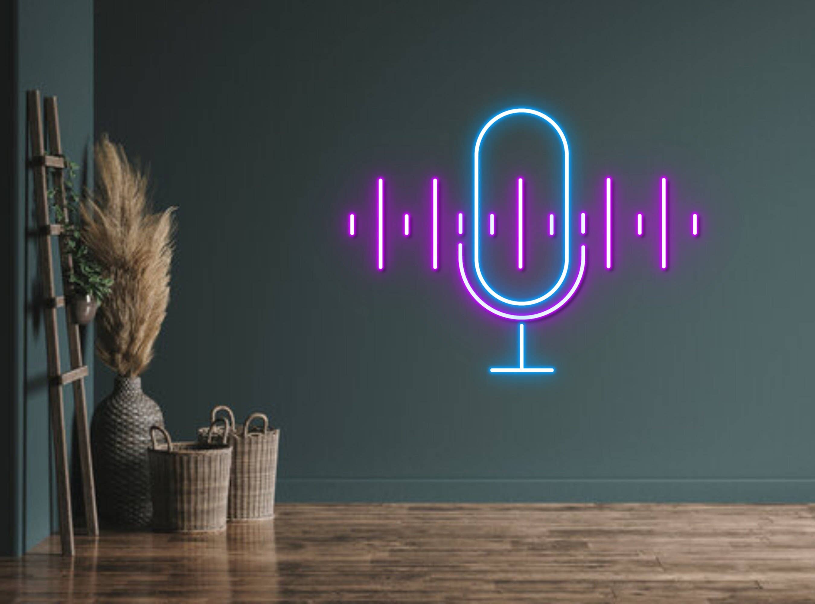 Podcast Logo Neon Sign Studio Decor