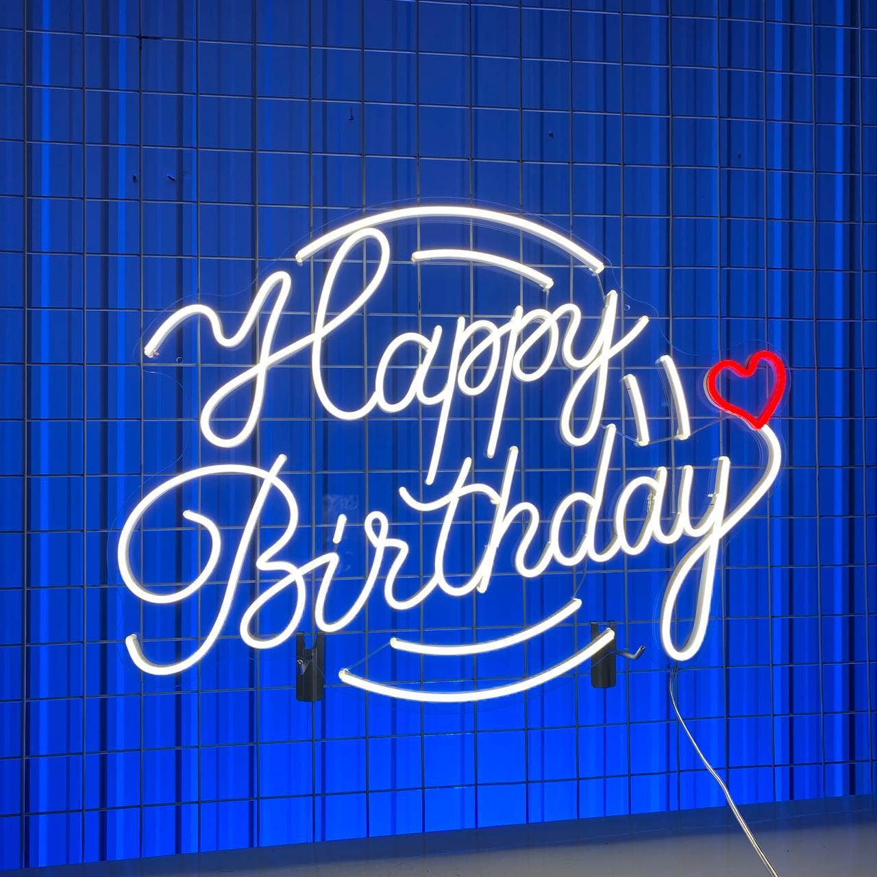 Happy Birthday Heart Neon Sign Birthday Party Decor