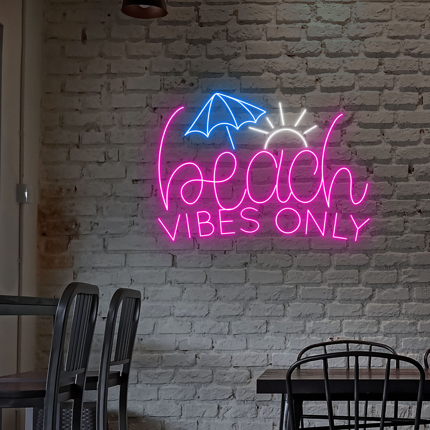 Beach Vibes Only Neon Sign Tropical Style Wall Decor