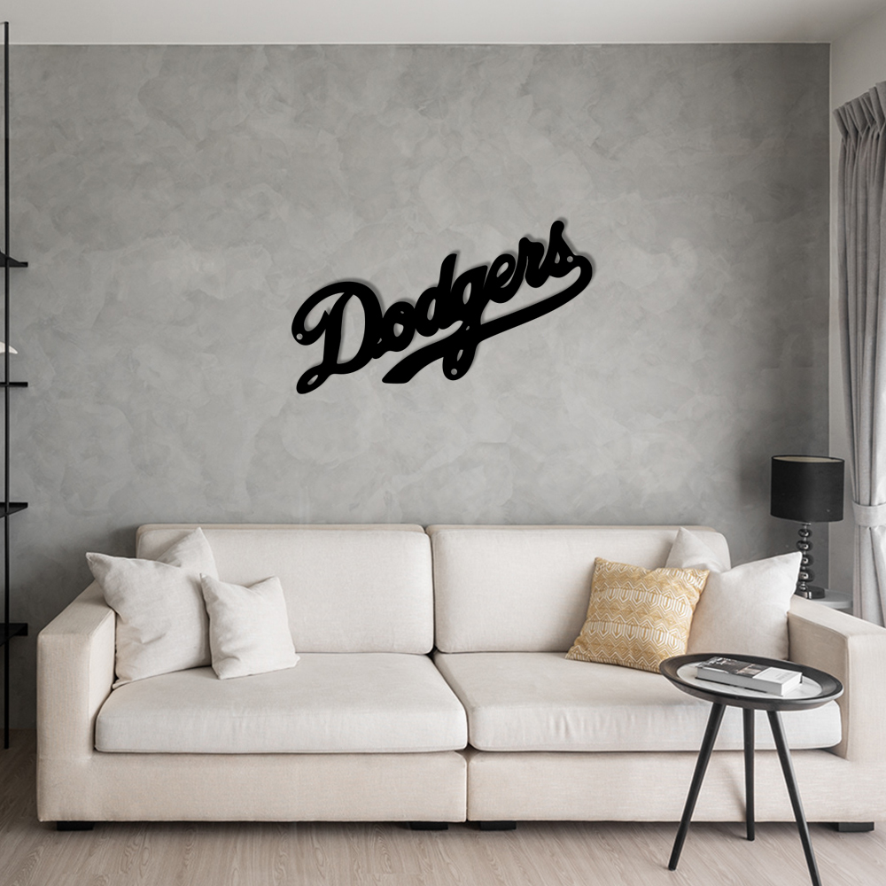 LA Dodgers Baseball Metal Sign