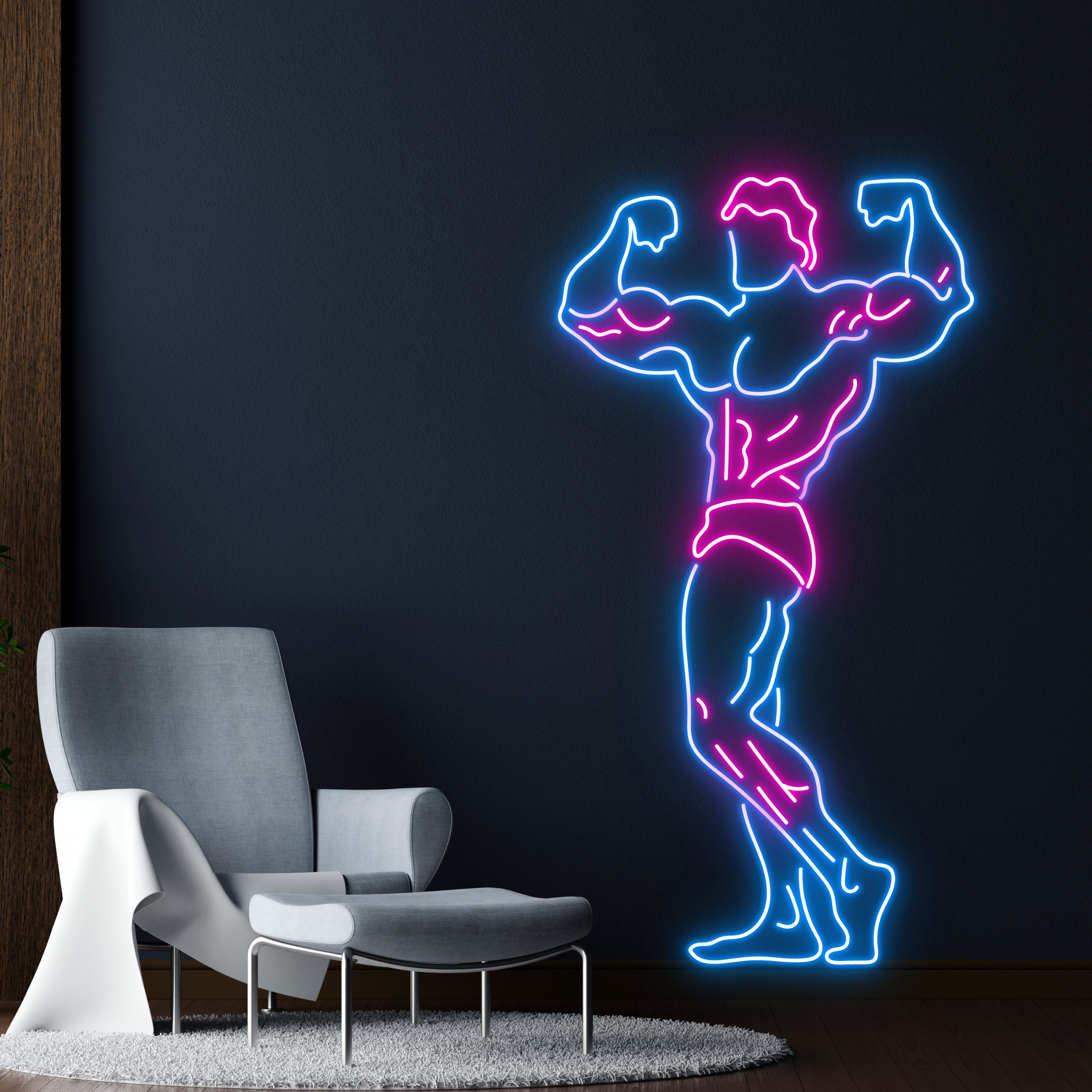 Sport Man Neon Sign Gymer Gym Fitness Club Wall Decor