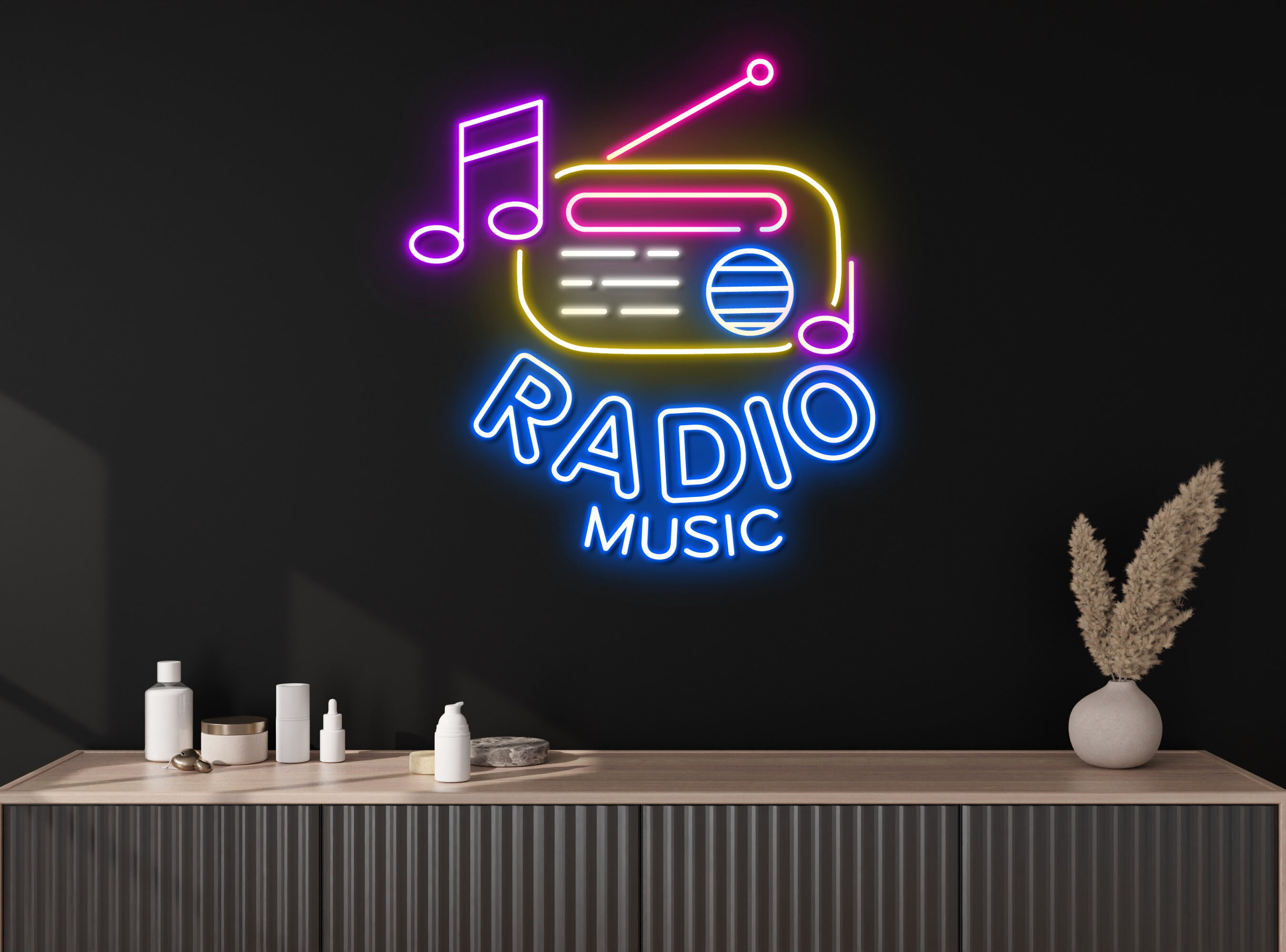 Radio Music Neon Sign Wall Art Signage