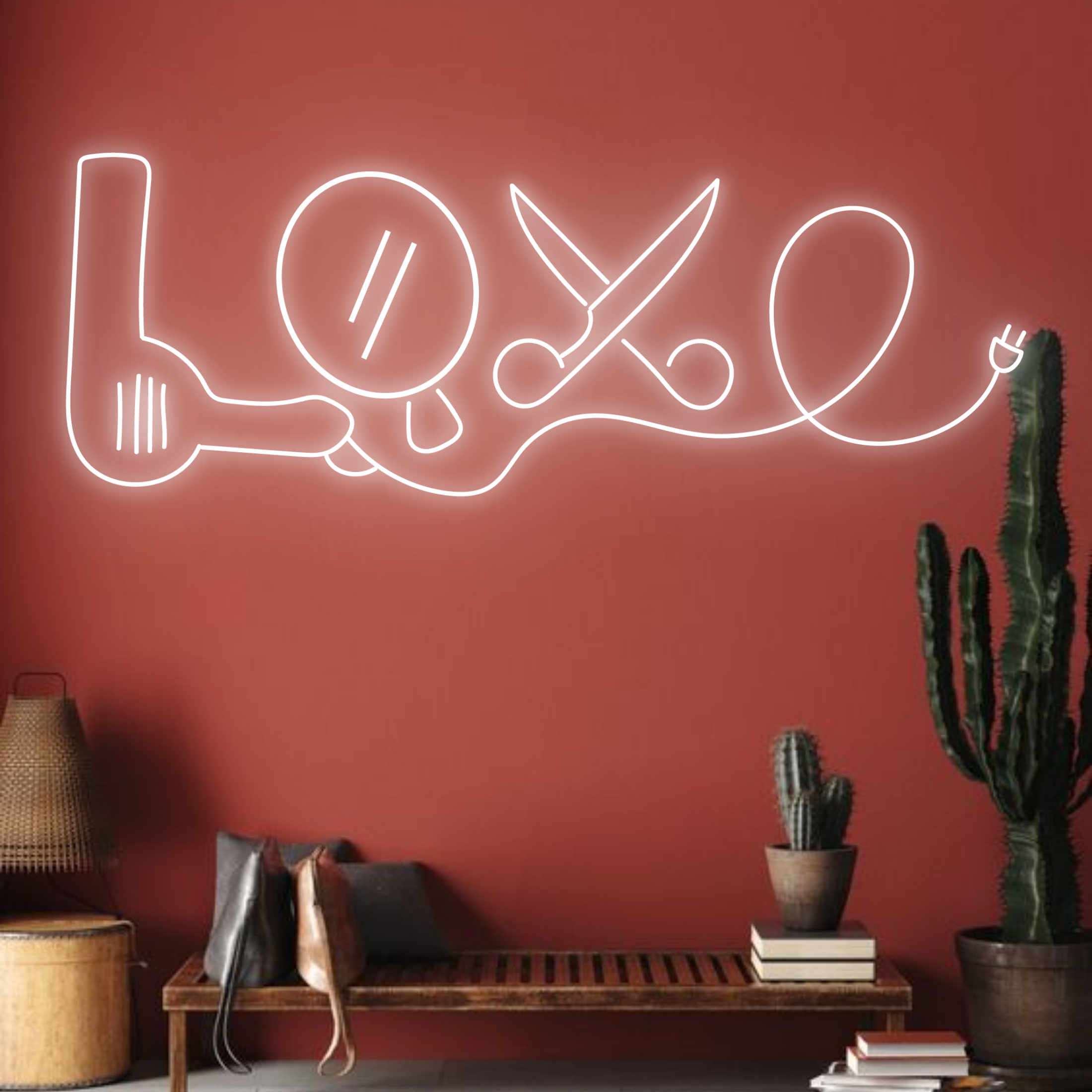 Love Hair Salon Neon Sign Hair Salon Hair Spa Wall Decor