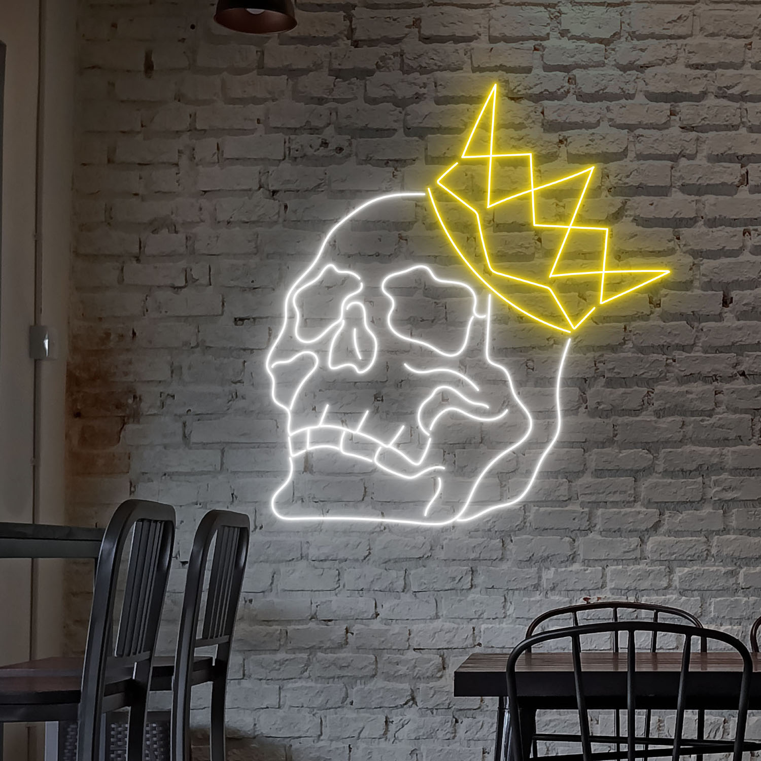 Skull With Crown Neon Sign Wall Art Decor