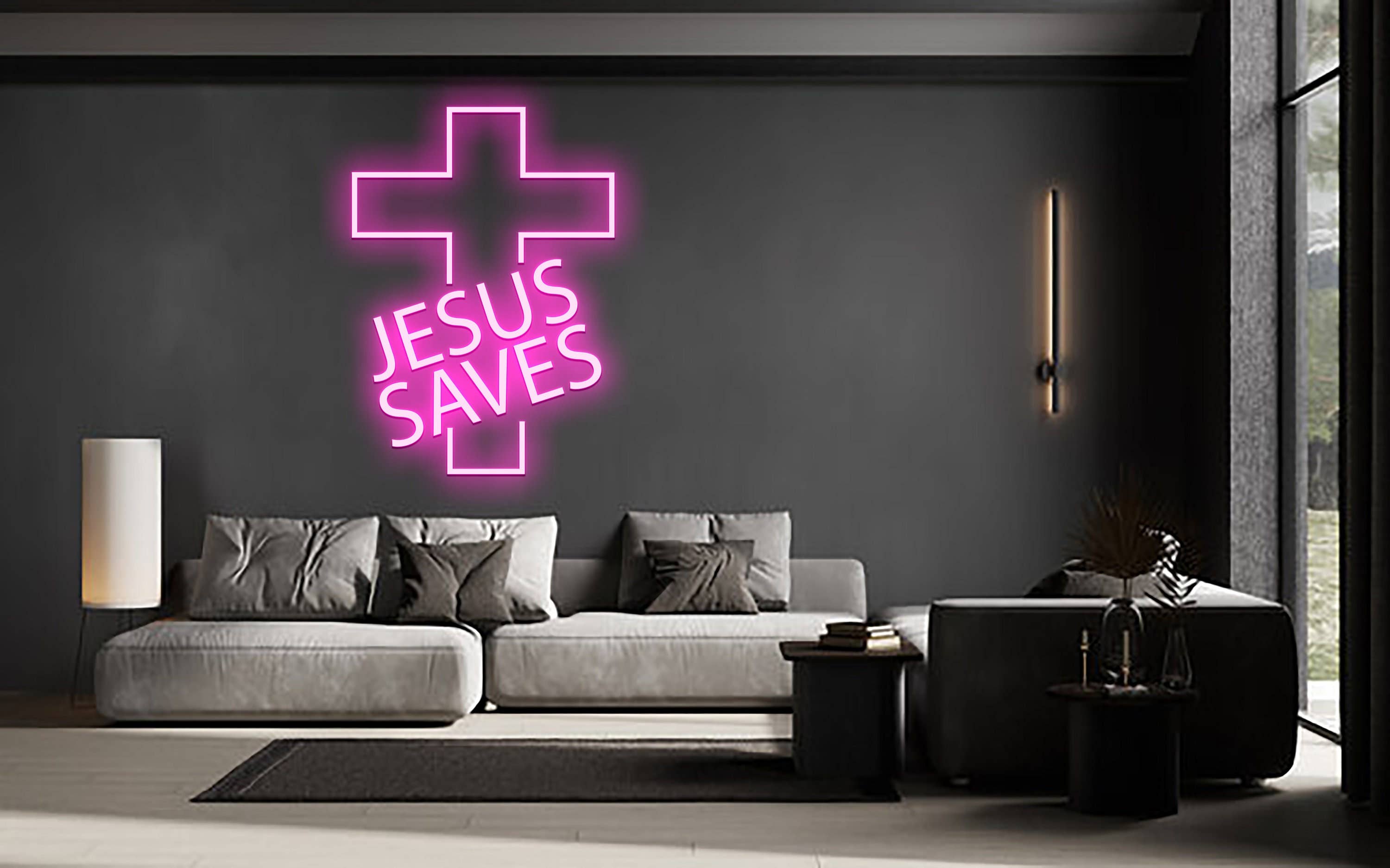 Jesus Saves Neon Sign Cross Jesus LED sign