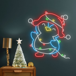 Penguin Christmas Neon Sign Christmas Lights Decoration