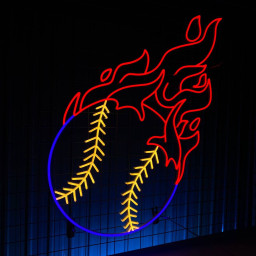 Fire Baseball Neon Sign Baseball Club Wall Decor Signboard