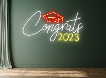 Congrats 2023 Graduates Cap Hat Neon Sign