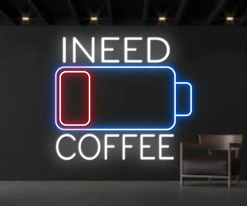 I Need Coffee Neon Sign Coffee Shop Signboard Wall Decor