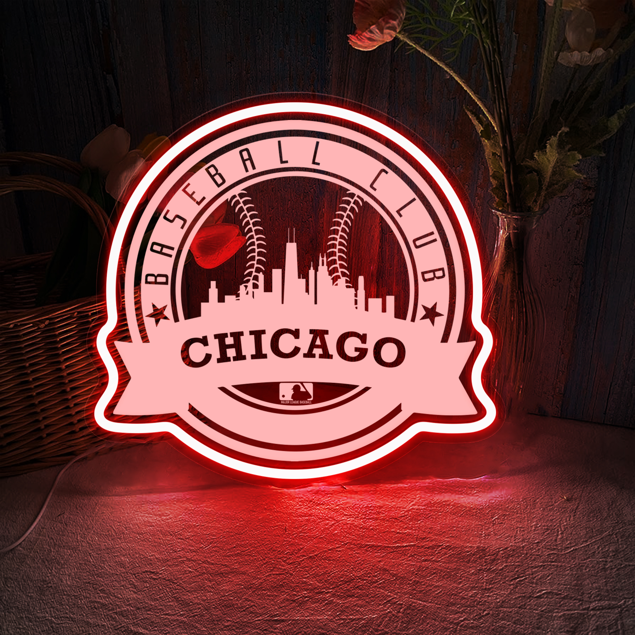 Chicago Cubs Baseball Team Laser Sign