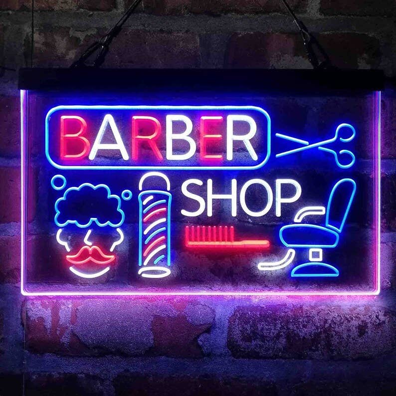 Barber Shop Sign Pole Hair Cut Salon LED Sign