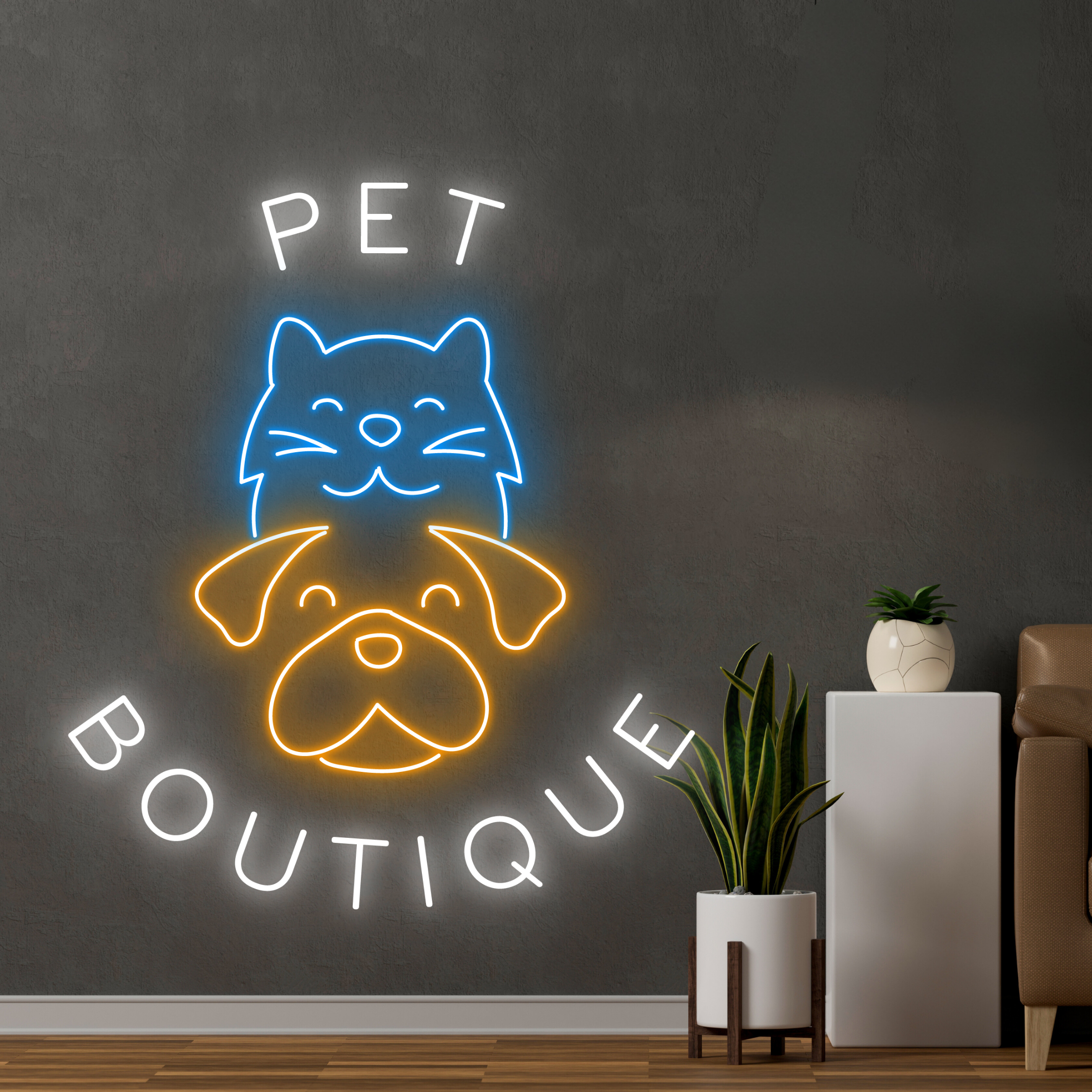 Pet Boutique Neon Signs Signboard for Pet Salon Shop